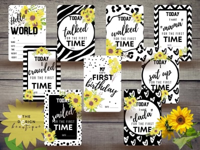 Amazing designs for baby milestone, pregnancy and birthday card