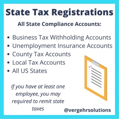 State Tax Registrations for all Industries and US States