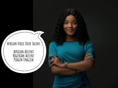 Rich female voice over in African, Nigerian and Pidgin English