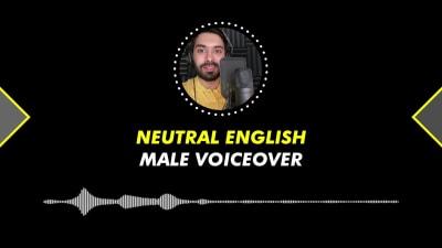 Studio quality Indian English voice-over or Neutral English voice over