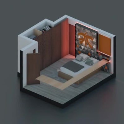 An awesome isometric diagram of a room!