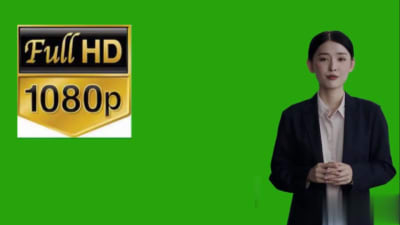 Your female spokesperson on HD green screen.
