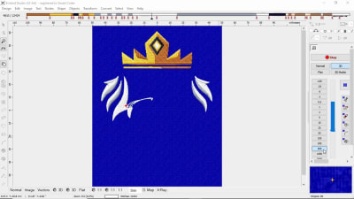 An embroidery digitizing logo or graphic design in dst pes format.