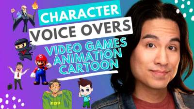 An amazing video game, cartoon, or animation character voice over