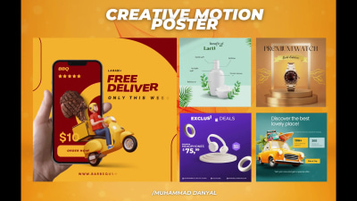 Creative Motion Graphics, Animated Flyers, Poster & GIFs for Advertisement