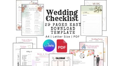 Digital and Printable editable Wedding Checklist and Planner | Upwork