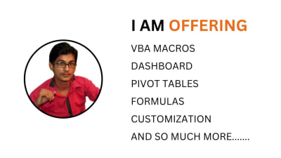 Excel dashboards, pivot tables, data manipulation, macros