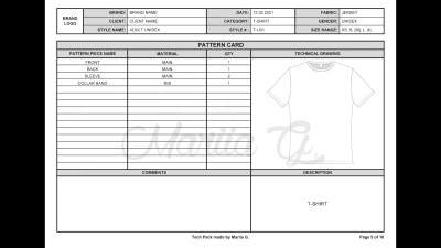 A detailed Tech Pack ready for production of your garment. | Upwork