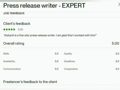 Killer press releases within 24 hours/distribution service available