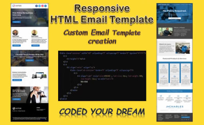 A modern, unique and editable responsive HTML Email Template or Newsletter