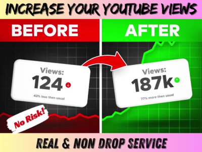 NON DROP Organic Youtube Views & Likes, Youtube Promotion