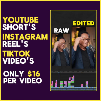 Short/Tiktok/Reels Video Edited with captions, transitions and Animations