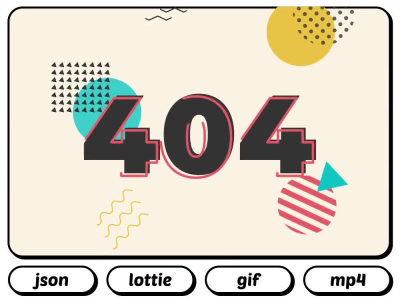 Optimized animation of logo, icon, UI for website or app in Lottie/GIF/json