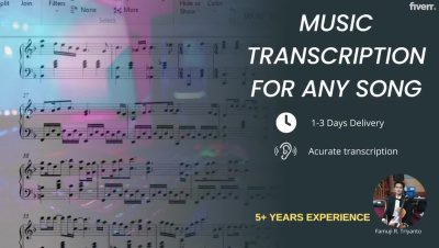 High quality music transcription into sheet music