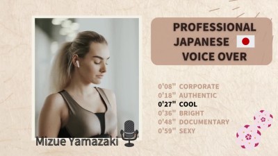 A 100% native pro Japanese Voice Over with fast response time