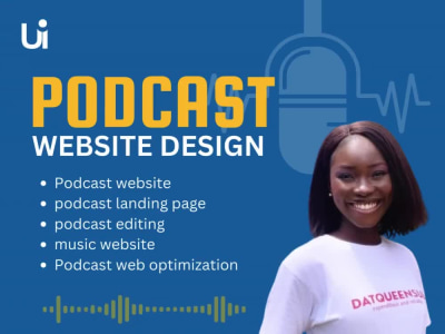 Podcast website design, podcast landing page and music website