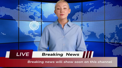 AI Breaking News Spokesperson For Any Occasion, Language, Tv channel Intro