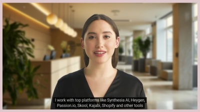 Online Course AI video creation, training video with Synthesia AI,  Heygen