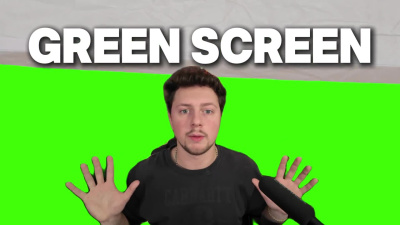 A professional spokesperson video ad with a green screen