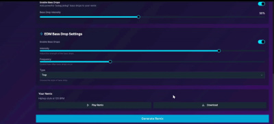 Ai music generating app with streaming like suno app