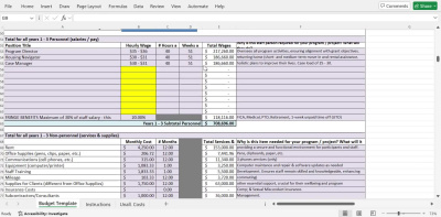 A winning grant application with full budget breakdown
