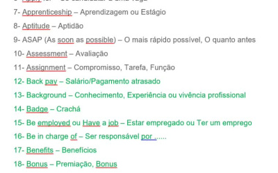 Human Resources  Vocabulary- English- Portuguese