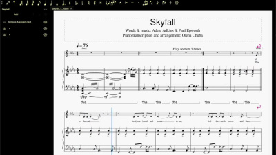 A professional sheet music transcription from any audio or video