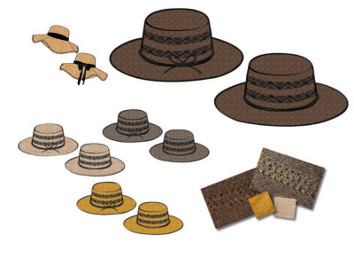 Raffia bucket hat techpack straw bucket hat techpack design beanie techpack