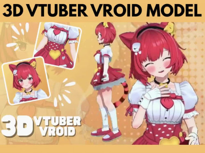3d anime avatar vtuber vrchat avatar model 3d vroid avatar design