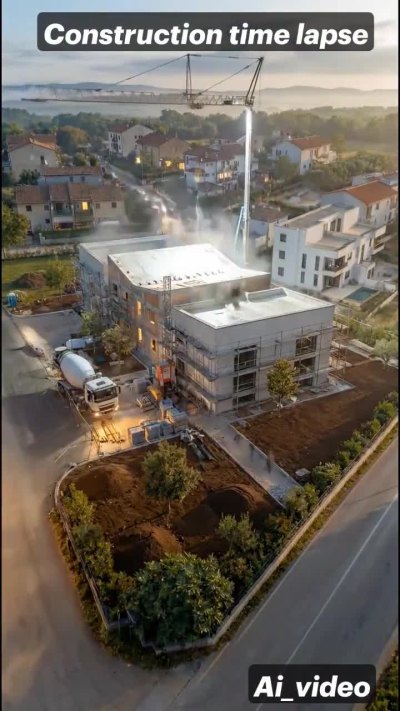 Professional AI construction progress real estate video real estate  ads
