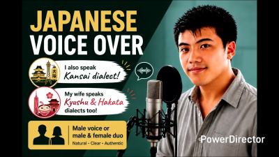 Record native Japanese voice over in standard, Kansai, and Hakata dialects