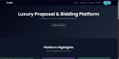 A fully luxurious built Proposals ad bidding platform.