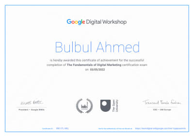 Fundamentals of digital marketing Congratulations! You're certified!