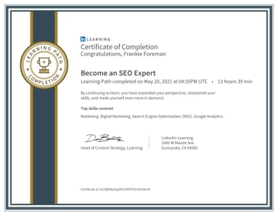 SEO Expert Certificate