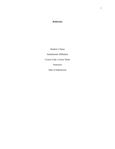A sample of my academic writing (Reflection Paper)