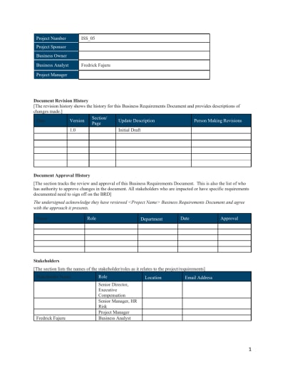 HCM Business Requirements Document