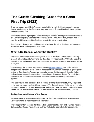 Rock climbing realated article