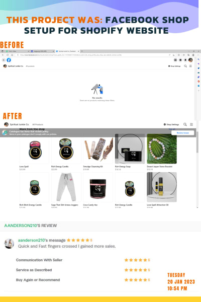 This project was to setup Facebook shop for shopify website