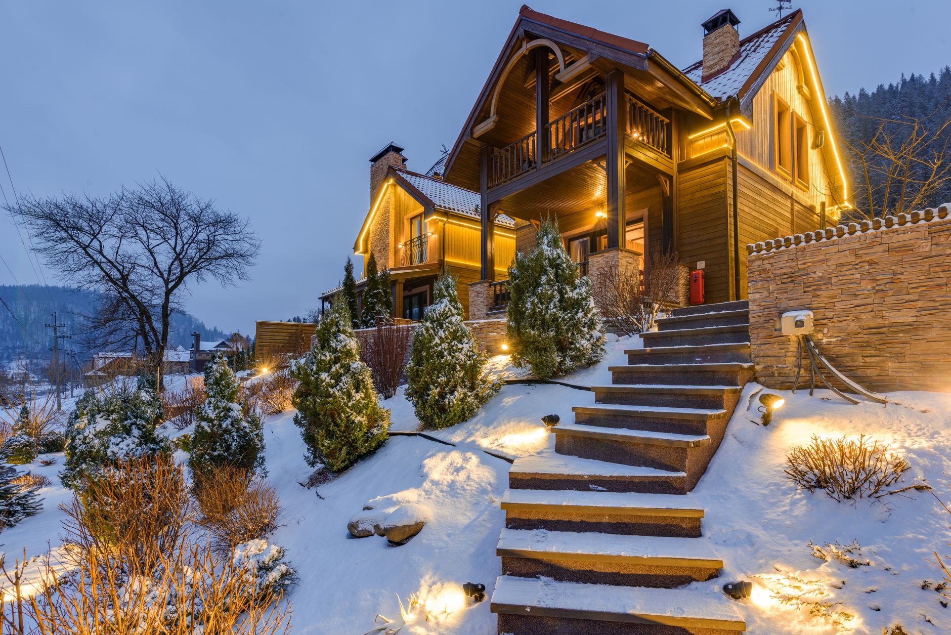 Alpine Retreat Shines in Golden Light