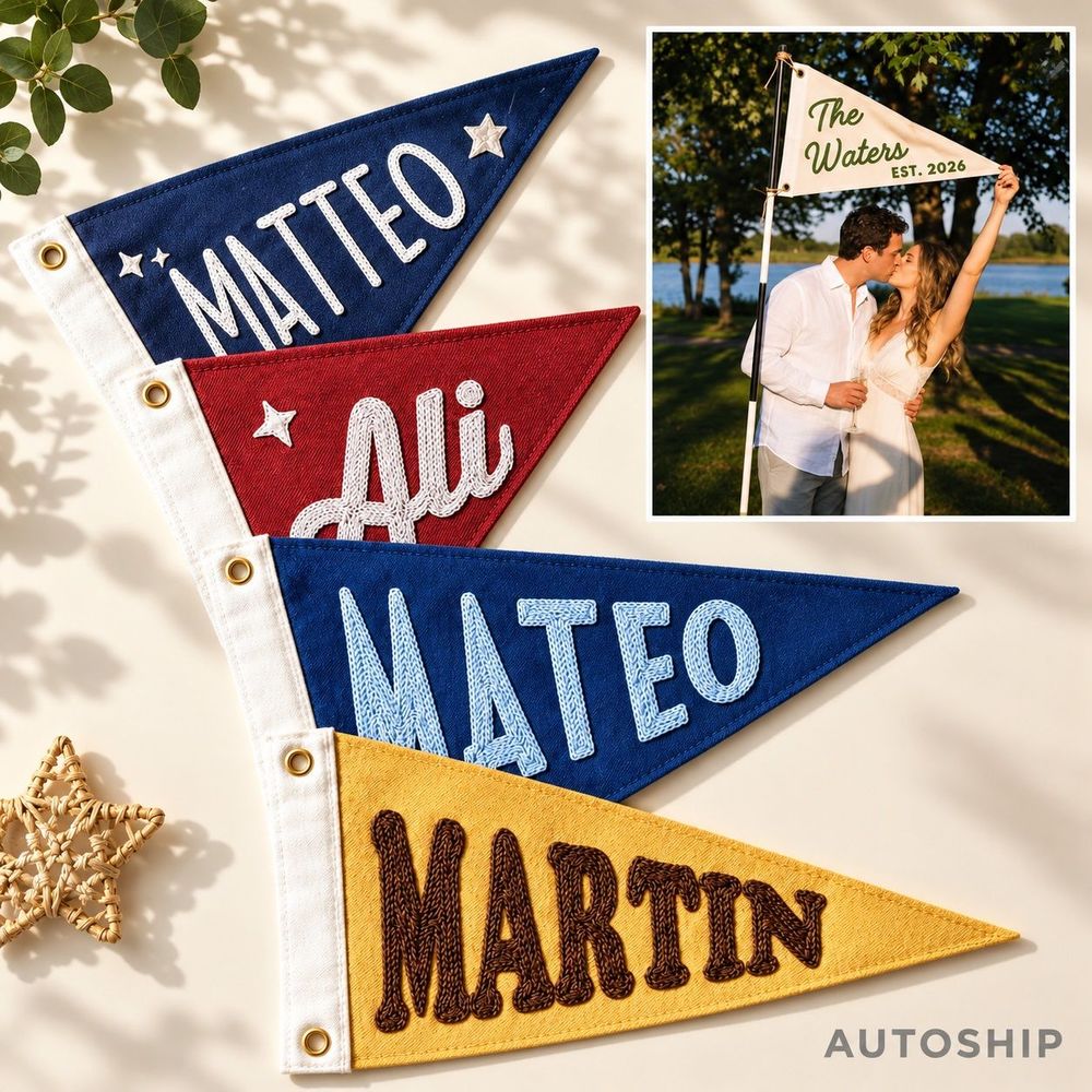 Felt Wedding Pennant Flag
