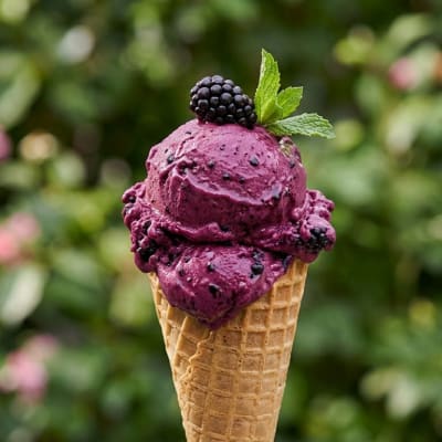 Berry Bloom Gelato Cone - Image & Concept Art example in the Food category, created with Nano Banana 2