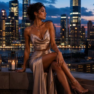 Skyline Muse - Image & Concept Art example created with ChatGPT in the Fashion & Lifestyle category