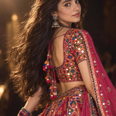 Magazine Style Navratri Portrait - Image & Concept Art example created with Nano Banana 2 in the AI Influencer category