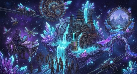The Chrono-Crystalia - Image & Concept Art example in the Fantasy category, created with Nano Banana 2