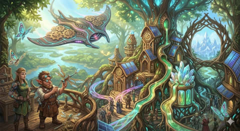 The Verdant Engine - Image & Concept Art example in the Fantasy category, created with Nano Banana 2