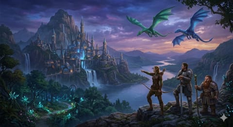 The Citadel of Wyrmrest - Image & Concept Art example in the Fantasy category, created with Nano Banana 2