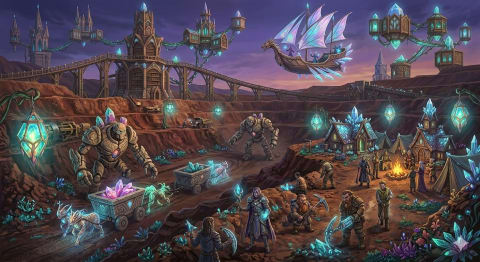 The Arcanite Quarry - Image & Concept Art example in the Fantasy category, created with Nano Banana 2