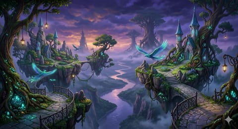Sanctuary of the Sky-Weavers - Image & Concept Art example in the Fantasy category, created with Nano Banana 2