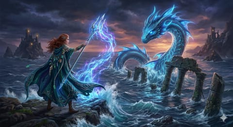 Trident and Tempest - Image & Concept Art example in the Fantasy category, created with Nano Banana 2