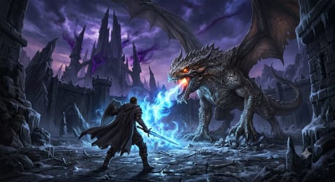 Shadows of the Ash-Drake - Image & Concept Art example in the Fantasy category, created with Nano Banana 2